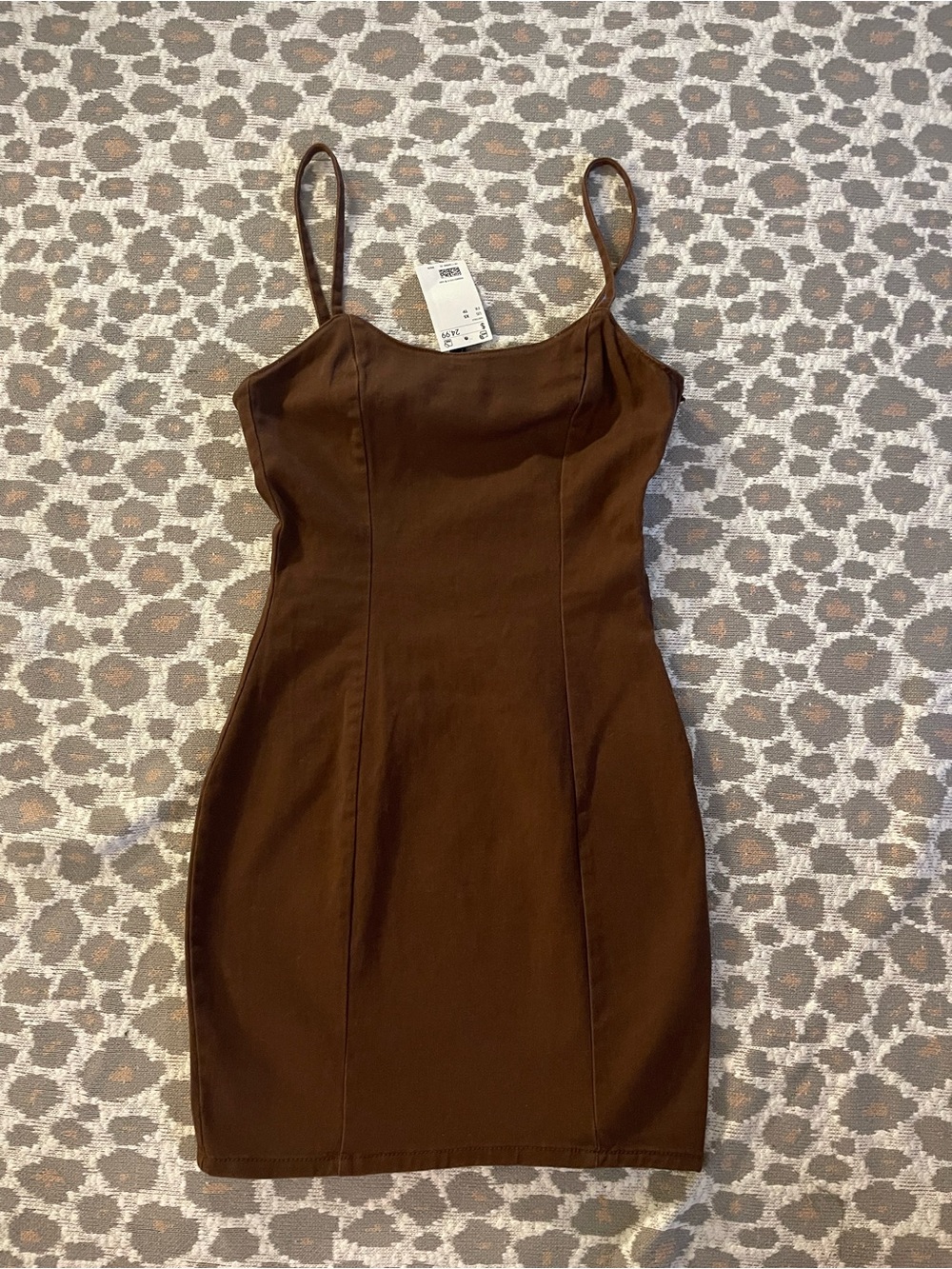 H&M Classic Brown Spaghetti Strap Denim Dress
